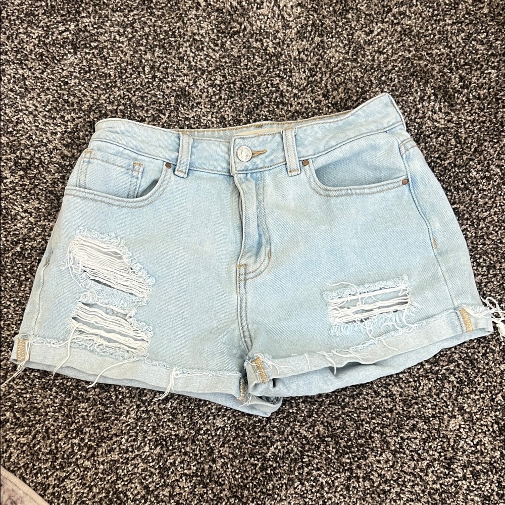 PacSun Light Blue Ripped Jean Shorts